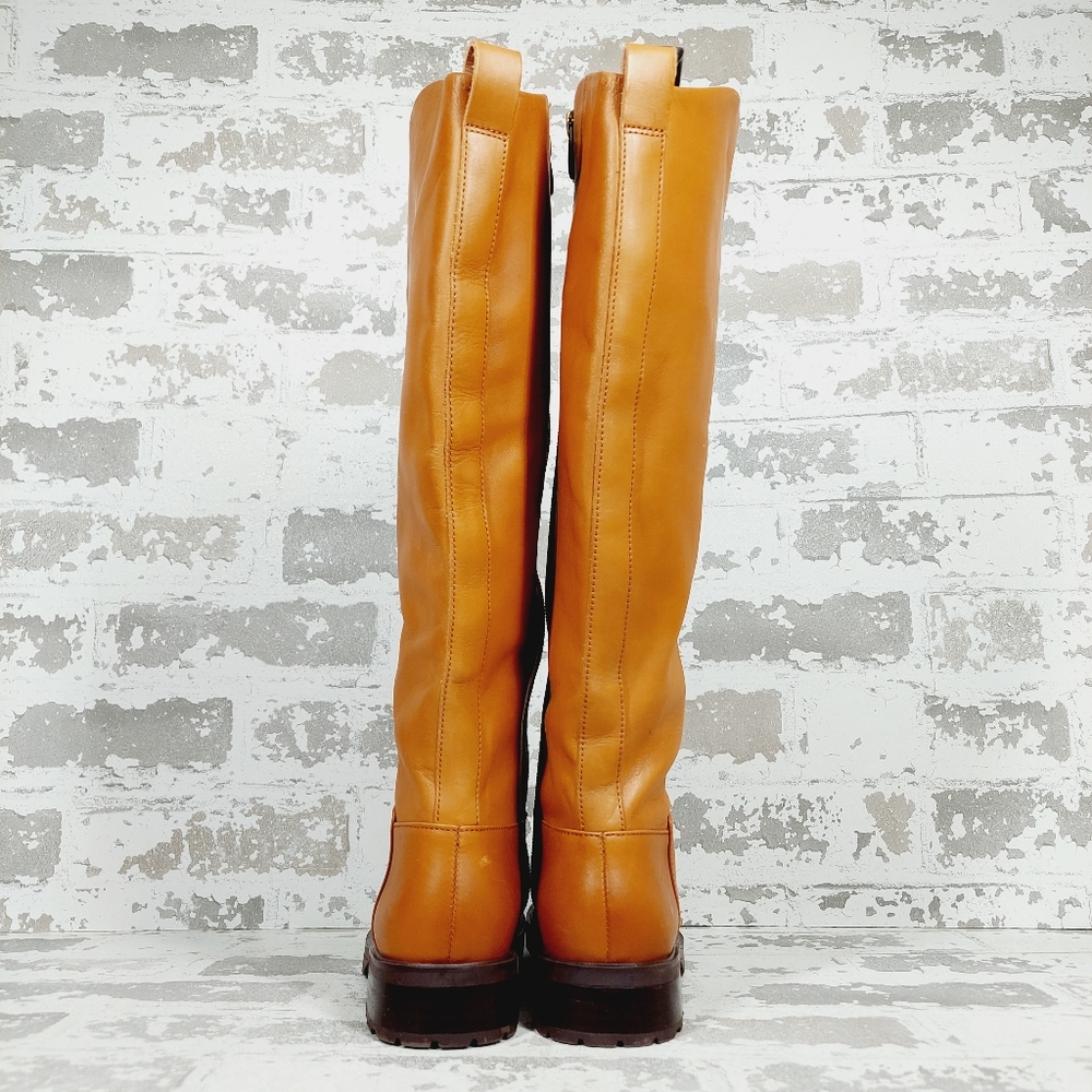 NEW Nordstrom Oliver Brown Leather Slip On Block Heel Riding Boots D211 - Picture 6 of 11